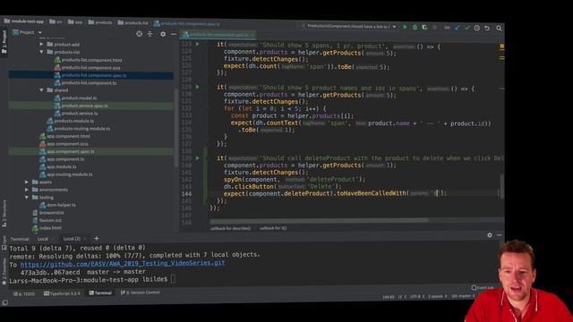 Advanced Web Apps 2019 | Unit Testing in Angular | S3P22 | Spy on CalledTimes and CalledWith смотреть онлайн