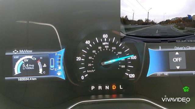 Бешеный разгон Gibrid Ford Fusion 0-165км/ч смотреть онлайн