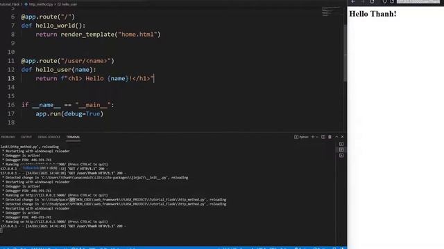 LẬP TRÌNH WEB FLASK-PYTHON #5: HTTP METHODS, POST AND GET смотреть онлайн