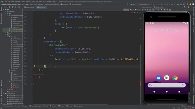 Jetpack Compose Material 3 Complete Tutorial Kotlin Android Studio 8: Scaffold смотреть онлайн