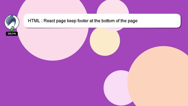 HTML : React page keep footer at the bottom of the page смотреть онлайн