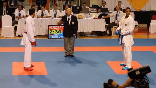 JONATHAN HORNE VS TIRADO APONTE - KARATE FINALS GOLD MEDAL COMBAT WORLD GAMES CALI 2013 смотреть онлайн