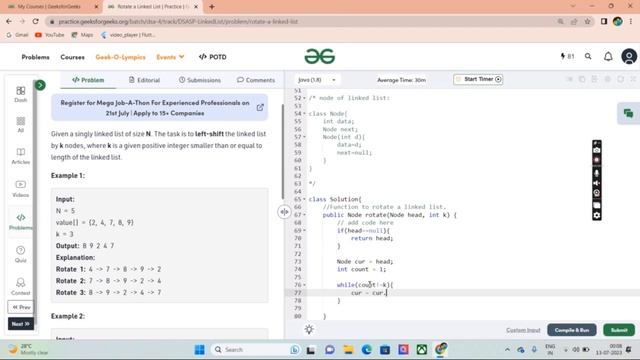 Rotate a linked list in java | linked list | GeeksforGeeks | The Advent смотреть онлайн