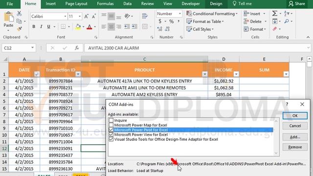 Activate the Power Map Add-in. смотреть онлайн