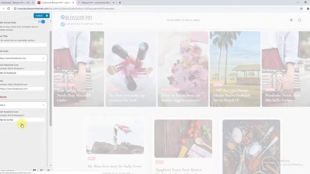 How to Add Social Media Icons in the Header | Blossom Pin WordPress Theme смотреть онлайн