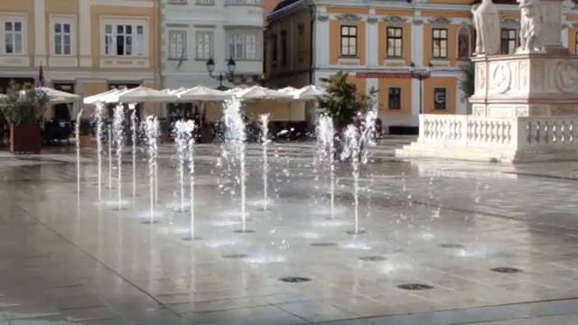Hungary.Győr. Венгрия, Дьёр, танцующий фонтан смотреть онлайн
