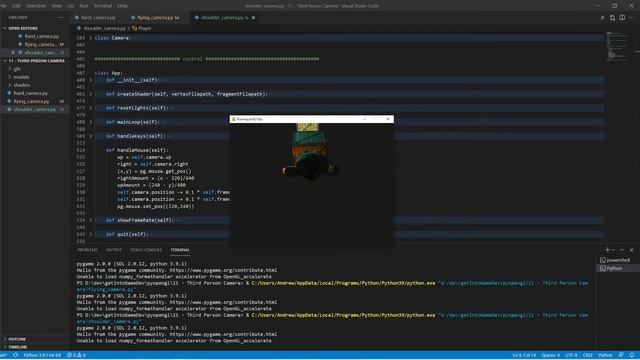 OpenGL with Python Tutorial 11.3: Third person camera part 3 смотреть онлайн