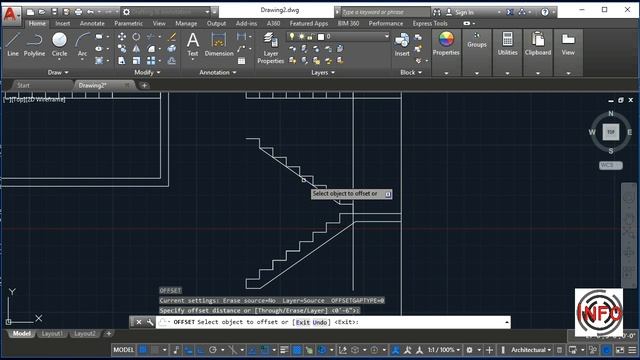 AutoCad 2D Stair Section Elevation & 3d /for Beginners смотреть онлайн