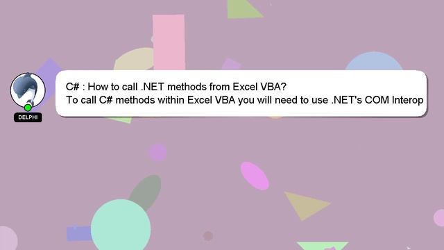 C# : How to call .NET methods from Excel VBA? смотреть онлайн