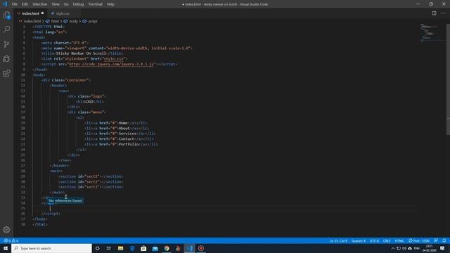 Sticky Navbar On Scroll jQuery | HTML AND CSS TIPS AND TRICKS смотреть онлайн