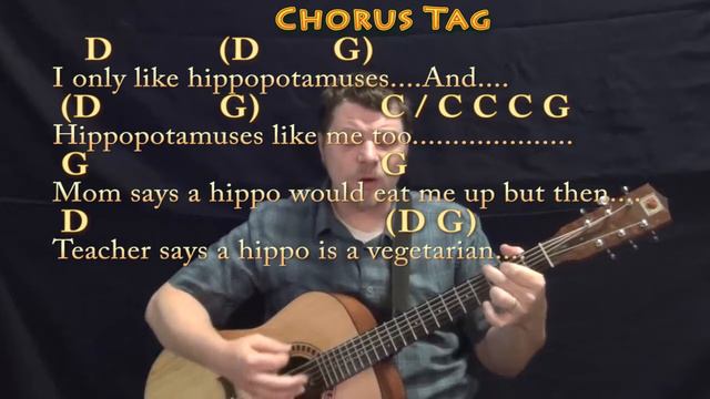 I Want A Hippopotamus for Christmas - Guitar Cover Lesson in C with Chords/Lyrics - Country смотреть онлайн