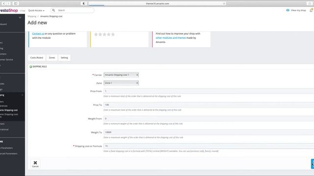 Shipping cost by Zip, Postal code, Country, State, City for PrestaShop смотреть онлайн