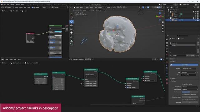 how to make a procedural planet using only geometry nodes смотреть онлайн