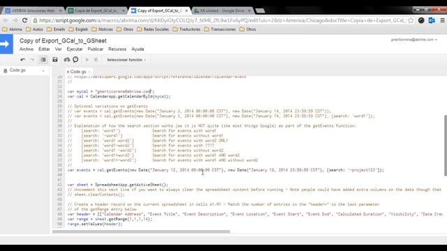 Exportar Calendario (Google Calendar) a Hoja de Calculo de Google Drive смотреть онлайн