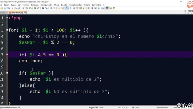 Curso BackEnd U1·24 - Estructuras iterativas, uso de Break y Continue - PHP смотреть онлайн