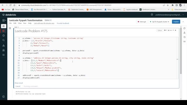 Problem No.175 | Combine Two Tables | Leetcode (SQL) to DataFrame (Pyspark) смотреть онлайн