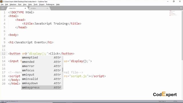 28 Events in JavaScript onfocus, onkeypress, onmouseleave, onmouseup, onmousedown etc in Urdu/Hindi смотреть онлайн