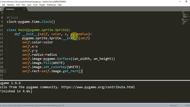 Rain Droplets Animation with Pygame Sprite in Python смотреть онлайн