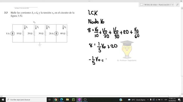 ✅Problema 3.3 SADIKU resuelto paso a paso Análisis Nodal LEY CORRIENTE KIRCHOFF LCK смотреть онлайн