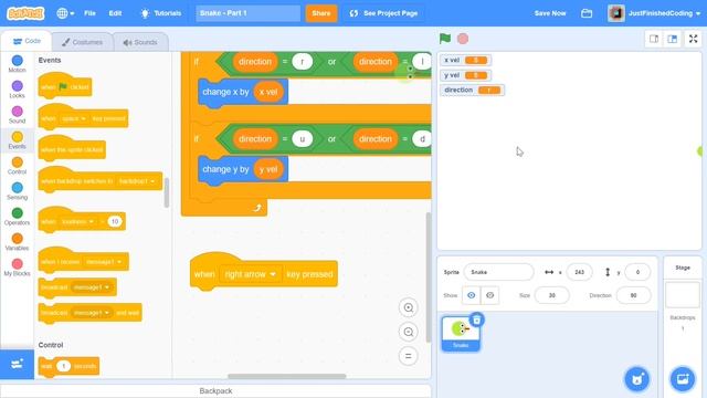 How to make a Snake Game in Scratch 3.0! - Part 1 | Easy, Simple, Beginner Scratch Tutorial смотреть онлайн