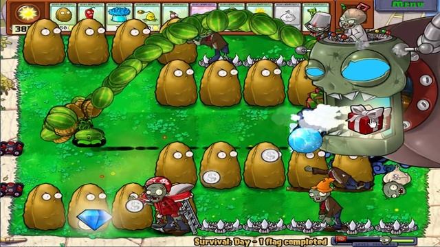 Plants vs Zombies Minigames Zombotany 2 - 1 Melon Pult vs Dr. Zomboss смотреть онлайн
