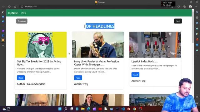 Fetch news from API | Next-Previous Pages | Build News Website With React JS | Project for beginner смотреть онлайн