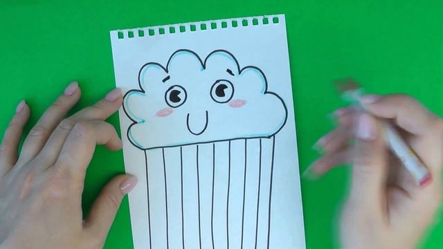 Как нарисовать облако и радугу. Рисунки для срисовки. смотреть онлайн