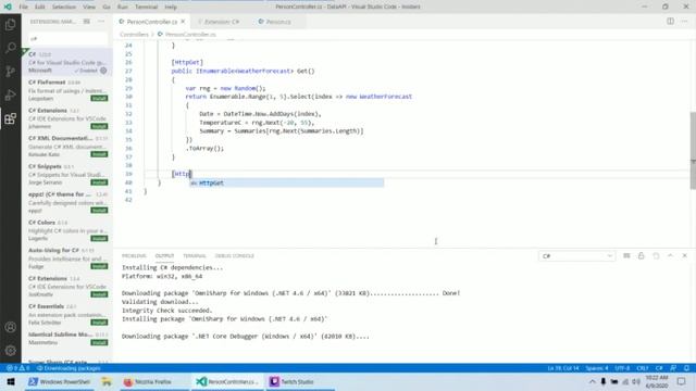 Installing Faker Package in API in C# in VS Code IDE смотреть онлайн