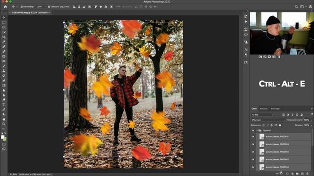 Падающие ЛИСТЬЯ ? в PhotoShop смотреть онлайн