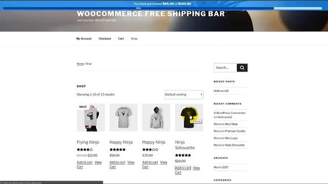 WooCommerce Free Shipping Bar - WordPress WooCommerce Plugin смотреть онлайн