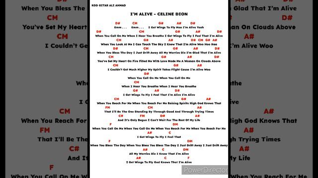 CHORDS GUITAR I'M ALIVE - CELINE DION смотреть онлайн