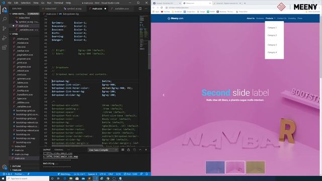 Change Navbar dropdown menu color смотреть онлайн