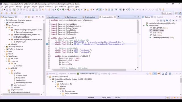 JSF and JDBC eclipse project #4 - Creating a database table using JDBC смотреть онлайн