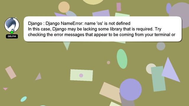 Django : Django NameError: name 'os' is not defined смотреть онлайн