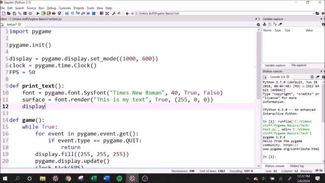 Pygame Basics: Printing Text смотреть онлайн