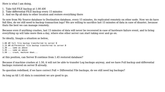 DevOps & SysAdmins: Log Backup required even if we take Full + Differential File backup? смотреть онлайн