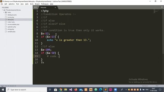 If Else Conditionals in Php | Php Tutorial #10 смотреть онлайн