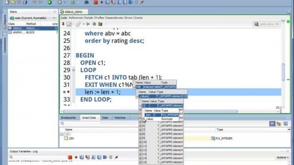 Debugging PL/SQL with Oracle SQL Developer