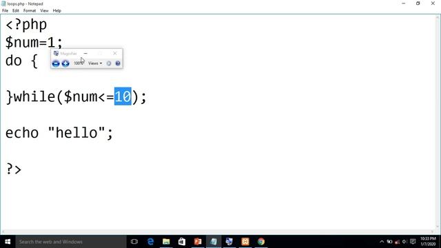 Do-While loop in PHP смотреть онлайн