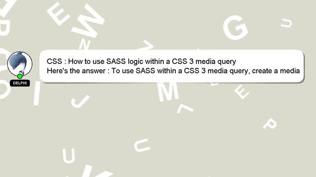 CSS : How to use SASS logic within a CSS 3 media query смотреть онлайн