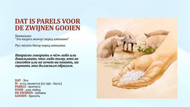 Метать бисер перед свиньями. Идиомы на голландском языке. смотреть онлайн