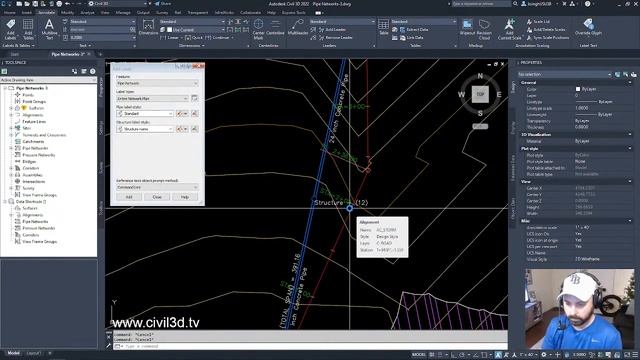 Editing Pipe Network Parts in a Profile View in Civil 3D смотреть онлайн