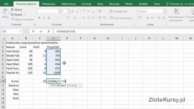 Kurs Excel 2016 Dla Początkujących - Część 4 - Funkcja Suma i Średnia смотреть онлайн