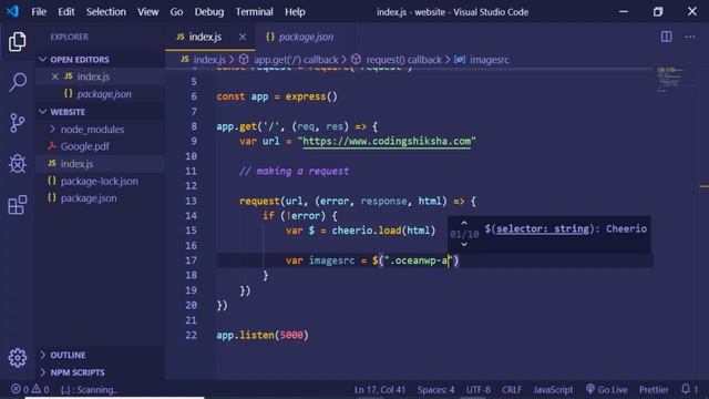 Node.js Web Scraping | How to Scrape Remote Image and Download it Using Cheerio смотреть онлайн