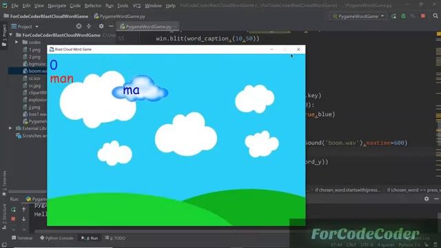 # 5 | Add Sound Effects | Add Background Music | Blast Cloud Word Game Using Python Pygame смотреть онлайн