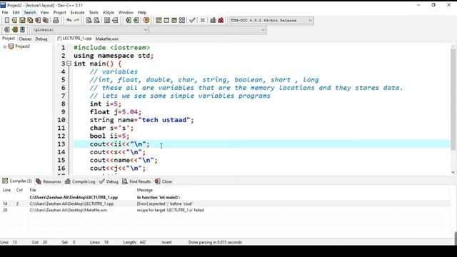 Data types and variables in C++ programming смотреть онлайн