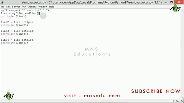 05#RemoveWhiteSpacesFromFile#strip#lstrip#rstrip#Function#DataFileHandling#Python смотреть онлайн
