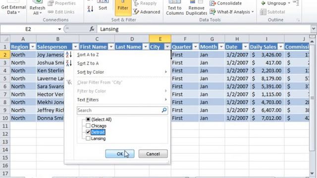Excel 2010 Tutorial Using AutoFilters Microsoft Training Lesson 25.1 смотреть онлайн