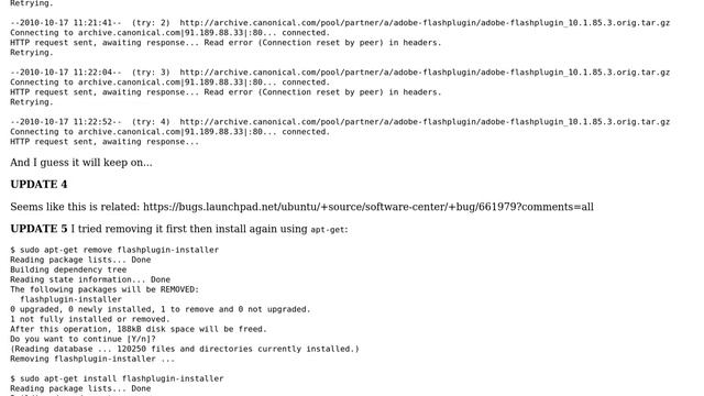 Ubuntu: Can't install Adobe Flash Plugin in 10.10 смотреть онлайн