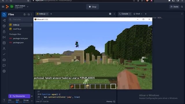 teste 2 mineflayer fazendo o bot pular смотреть онлайн